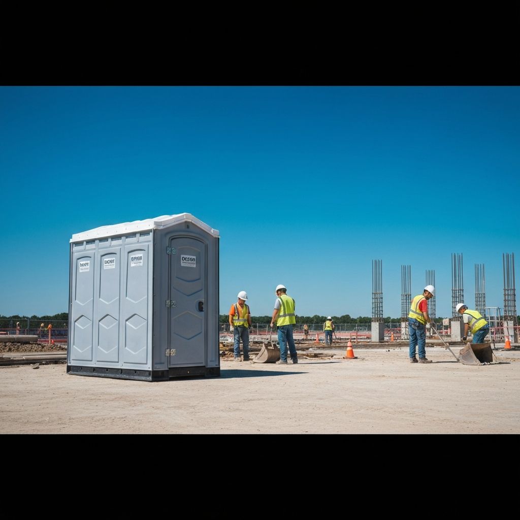 Clean portable toilet at a professional construction site in Springfield MO